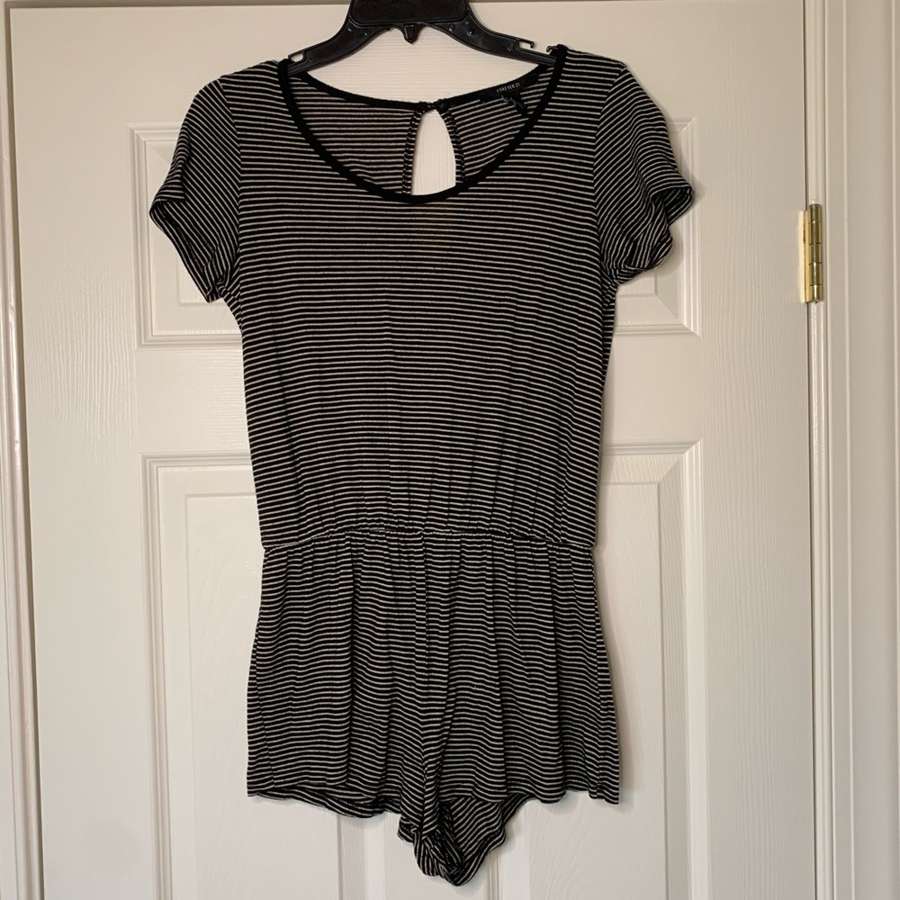 brown stripped romper